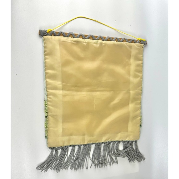 Stitched Yarn String Bunny Tapestry Wall Hanging Easter Girl Anthropomorphic - Picture 3 of 5